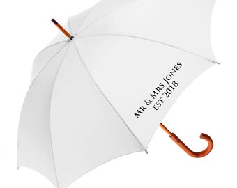 Two Personalised Wedding Umbrellas