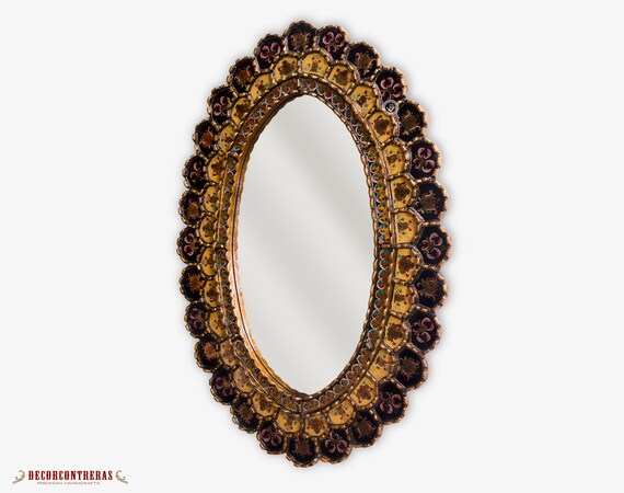 Peruvian Oval Black Wall Mirror 30 X20 Decorative Mounted