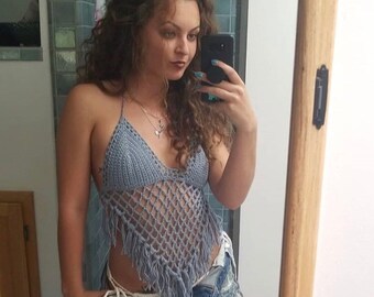Festival Fringe Crochet Top