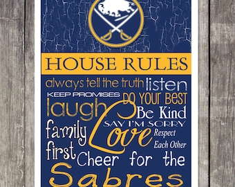 Buffalo Sabres House Rules 4 x 4.1/2 Magnet