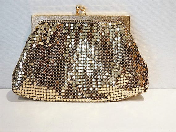 Whiting Davis Gold Enamel Mesh Coin Purse