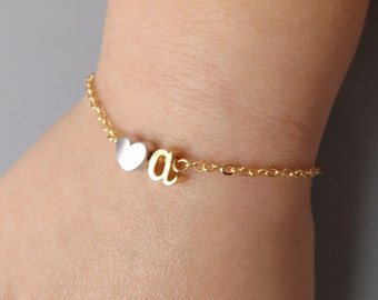 Children's initial bracelet, personalized flower girl bracelet, toddler bracelet, girls jewelry, toddler kids jewelry gifts,flower girl gift
