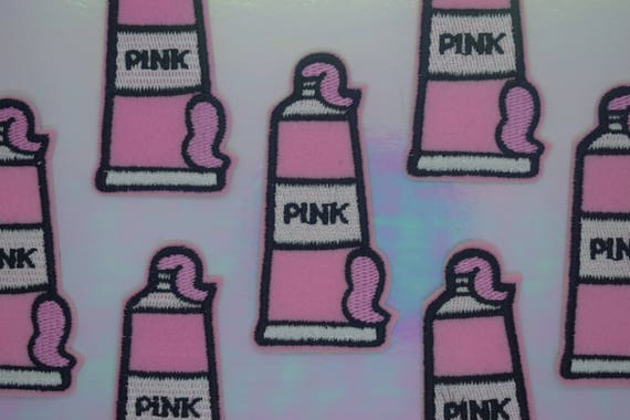 Pink Paint Tube Iron on Patch