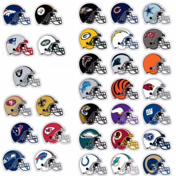 Complete Set Officially Licensed NFL Football Helmet Stickers