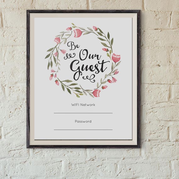 Printable Wifi Password Guest Room Sign Editable Pdf Be Our