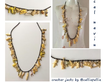 Cracker Jack Necklace Vintage Collectable Charms 1920's - 1950's Fashion Accessory