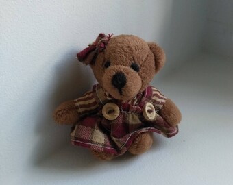 Plush teddy bear miniature vintage French