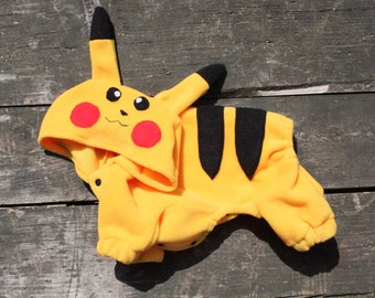 Pokemons Pikachu Costume - All breeds - Helloween Pet Costume - Pokemon Theme - Dog Clothing - Dog Coat - Pet Clothing