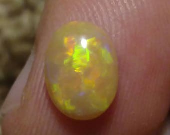 Ethiopian Opal / 1.65 ct / natural opal / welo opal / loose opal / opal cabochon / crystal opal / caramel opal / loose gemstone / oval opal