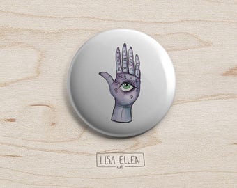 Palmistry Hand Badge - Illustration Pinback Button
