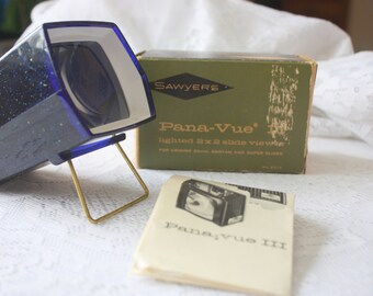 Vintage Sawyer's Pana-Vue Slide Viewer, Sparkly Blue Vintage Slide Viewer,Vintage Slide Viewer
