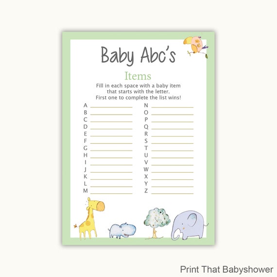 baby shower items list