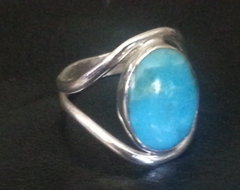 Turquoise Ring Size #9 Sterling Silver Kingman Turquoise Turquoise