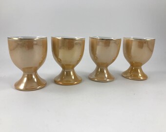Set of 4 Vintage Lustreware Egg Cups Made in Germany