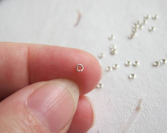 2.3mm x 24 gauge, Sterling Silver Jumprings, 1.3mm ID, Open - 50, 100 & 200 Jump Rings Pkgs and Larger Pkgs