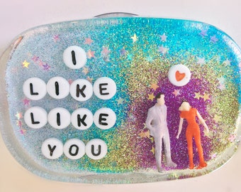 MADE TO ORDER - Unusual Bathroom Decor: I Like Like You, Valentine Gift, Love, Gift for Crush, Bathroom Decor