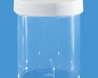 4 oz. Clear Plastic Round Wide-Mouth Jars with White Cap, 6 jars with Lids, Lotion Jar, Food Storage, Bead Storage, Slime Storage
