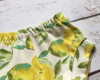 SALE Boho Toddler Shorts - Hipster Baby Shorties - Lemonade Todder Clothes - Lemon Kids Shorties - Toddler Bummies - Summer Shorties
