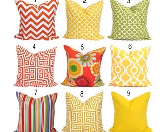 OUTDOOR PILLOWS, Outdoor Pillow Covers, Outdoor Throw Pillow Covers, Outdoor Pillows,Outdoor Cushion Covers, Outdoor Red, Outdoor Yellow