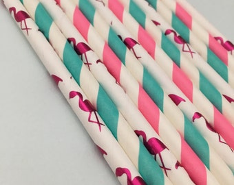 Flamingo Party Straws, Tropical Party Straws