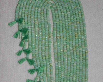 Opal, Green Opal, Green Opal Rondelle, Faceted Rondelle, Natural Stone, Semi Precious, Gemstone Rondelle, Full Strand, 4mm, AdrianasBeads