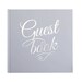Guest Book | Wedding Guest Book | Silver Script on White Guest Book | Wedding | Silver Foiled Guest Book | Hardback Book | 32 Blank Pages