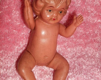 Vintage Baby, Made in Japan, 5" long, Strung arms and legs,TLC