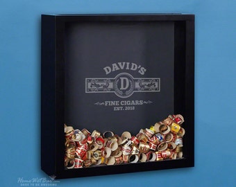 Cigar Aficionado Custom Shadow Box - A Unique Custom Gift for Men & Women - Proudly Display Your Mementos Anywhere - Cigar Gifts