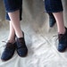Black and Brown Chaplin Shoes Leather Women's Oxfords