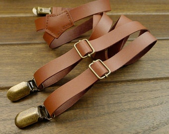 Wedding Suspender retro Leather Suspenders 2.0cm width Mens Suspenders Party Suspenders Casual Suspenders.Dress Suspenders Gentleman belt
