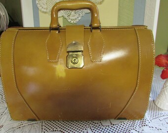 Sac De Voyage, VINTAGE Attachés-Cases En Cuir Couleur Tan, VTG Valise Pour Portable, Mc Brine Baggage