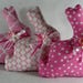 EASTER BUNNY Set of 3, Stuffed Bunny Tucks, Bowl Filler, Easter Basket Stuffer, Spring Decor, Bunny Decoration, Pink Rabbits, Easter Decor