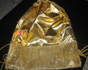 Exclisive Gold/Rhinestone BACKPACK BAG handmade