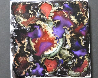 Bejeweled Abstract - Ceramic Art Tile