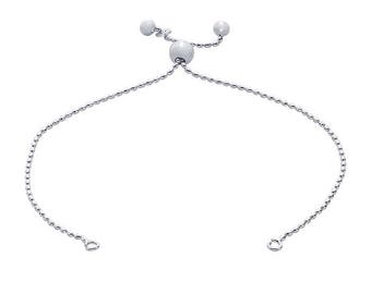 Sterling Silver 1.2mm Bead Chain Bracelet Component, Adjustable