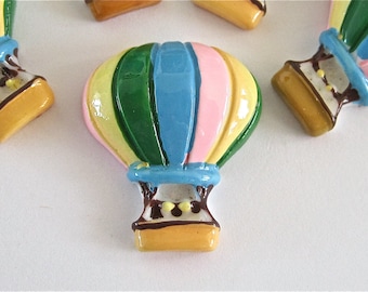 Hot Air Balloon Cabochons Embellishment Buttons lot of 2