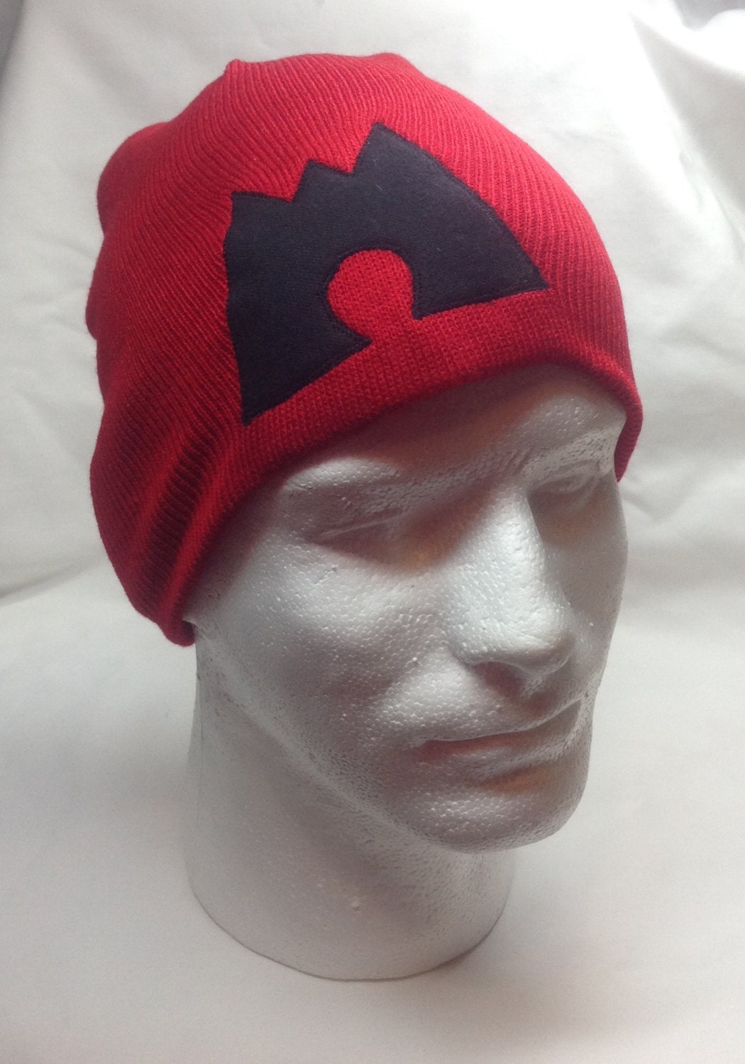 Pokemon Team Magma Black Symbol on Red Beanie Skullcap Hat