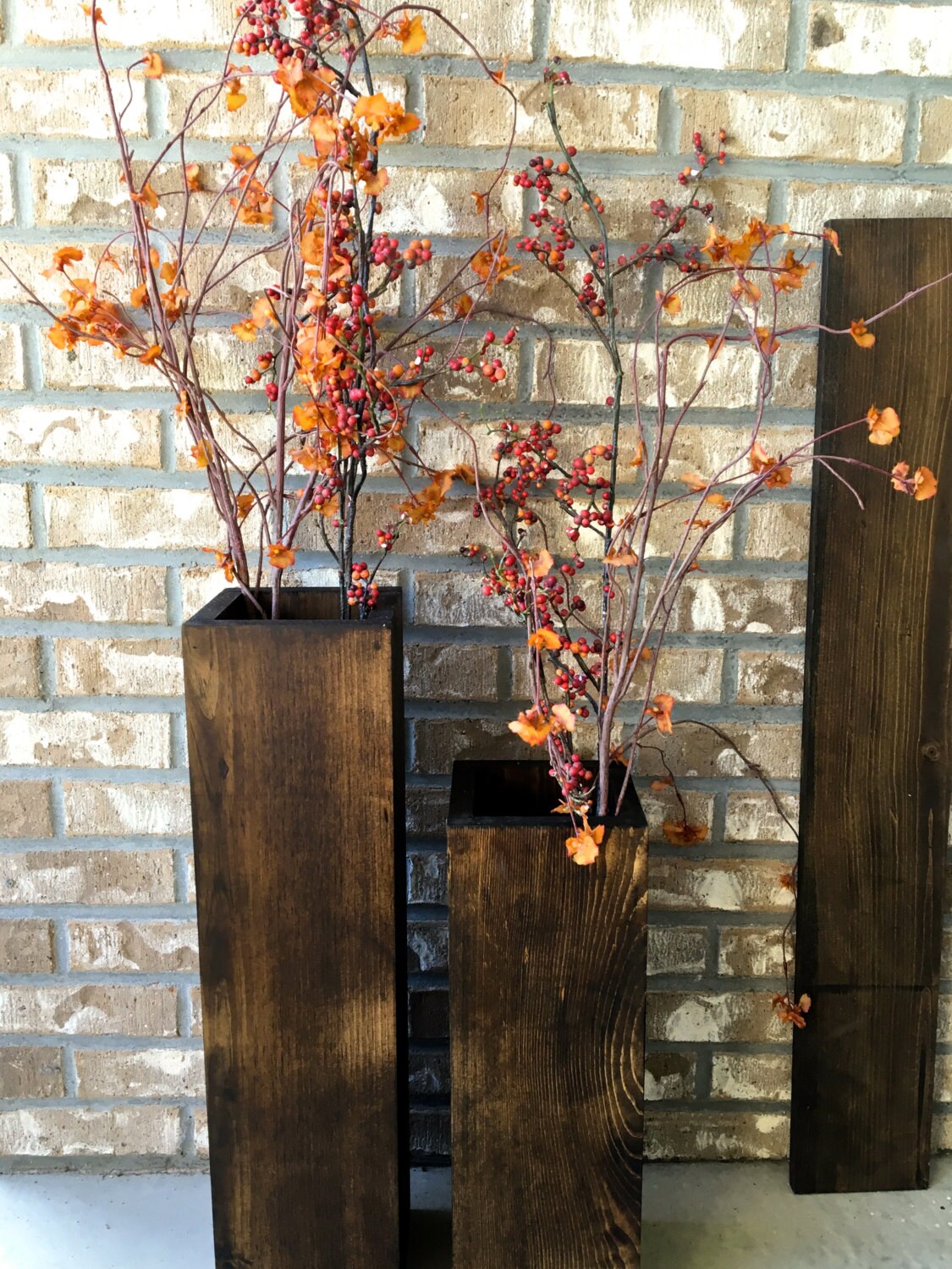 Wooden Vases Reclaimed Wood Rustic Floor Set Wooden Vases Reclaimed Wood Rustic Floor Set