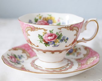 Vintage Royal Albert 'Lady Carlyle' Lady Size Cup and Saucer, England