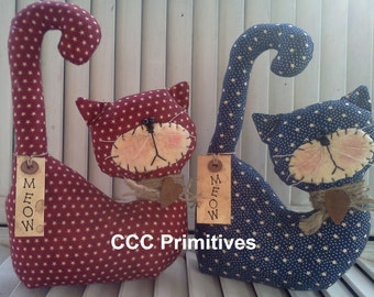 Primitive Country Kitty - Handmade Kitty - Country Kitty - Americana Kitty - Handcrafted Kitty - Prim Cat - Primitive Kitty Cat - Prim Kitty