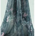 59“Width 4Patterns Sheer chinese vintage lotus flower blue gray chiffon fabric by yard for dress cosplay scarf