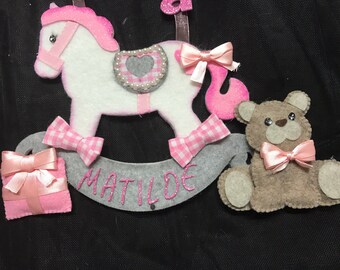 Birth bow, banner, customizable bedroom garland