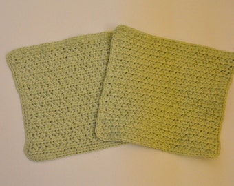 Crocheted Textured Wash Cloths - Set of 2