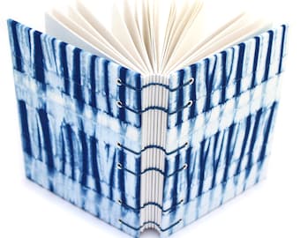 Shibori Journal 2 - Unlined Journal - Coptic Stitch - Lay Flat Journal - Gift for a Writer - 160 Pages - handmade by Ruth Bleakley