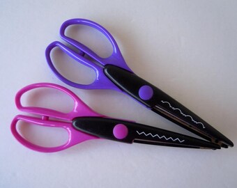 2 Decorative Scalloped Edge Scissors Scrapbooking Scissors Craft Supply