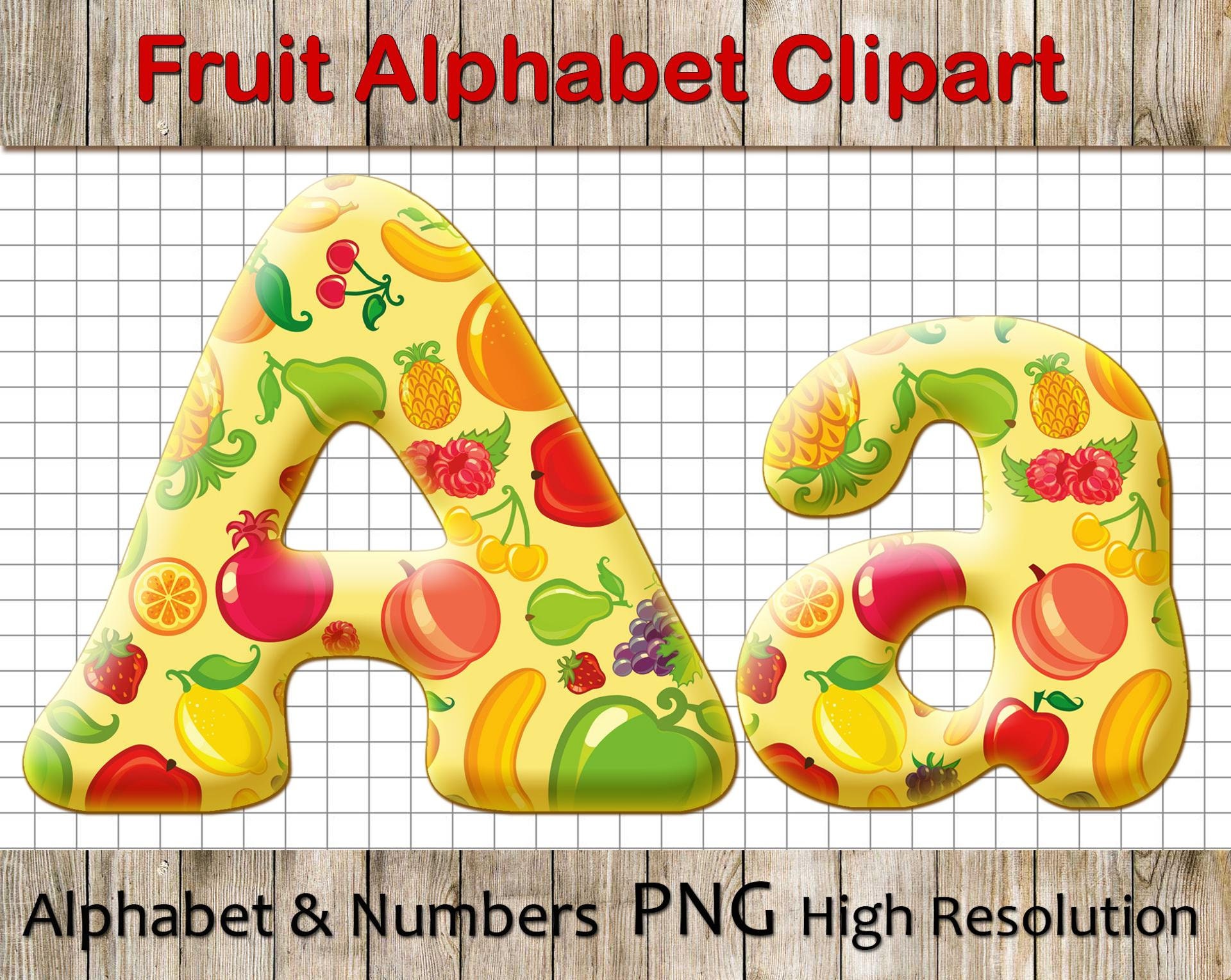 Fruit число. Fruit numbers Clipart.