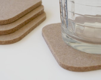 Square Felt Coasters in 5mm Thick Virgin Merino Wool Felt- Sahara
