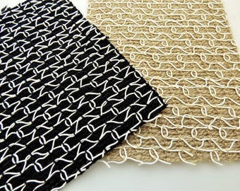 Chanel Fabric Swatch Authentic Black Beige CC
