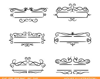 Mailbox Monogram Frame SVG, Flourish svg, Swirl svg, dxf, eps, png, jpg, pdf, Ornament Clip Art, Monogram Frame, Mailbox Decal