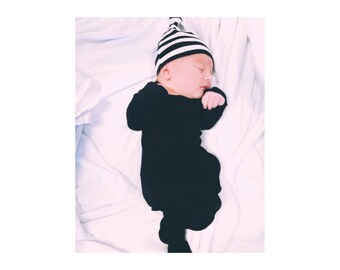 Baby knotted gown /cute baby clothes / take home outfit